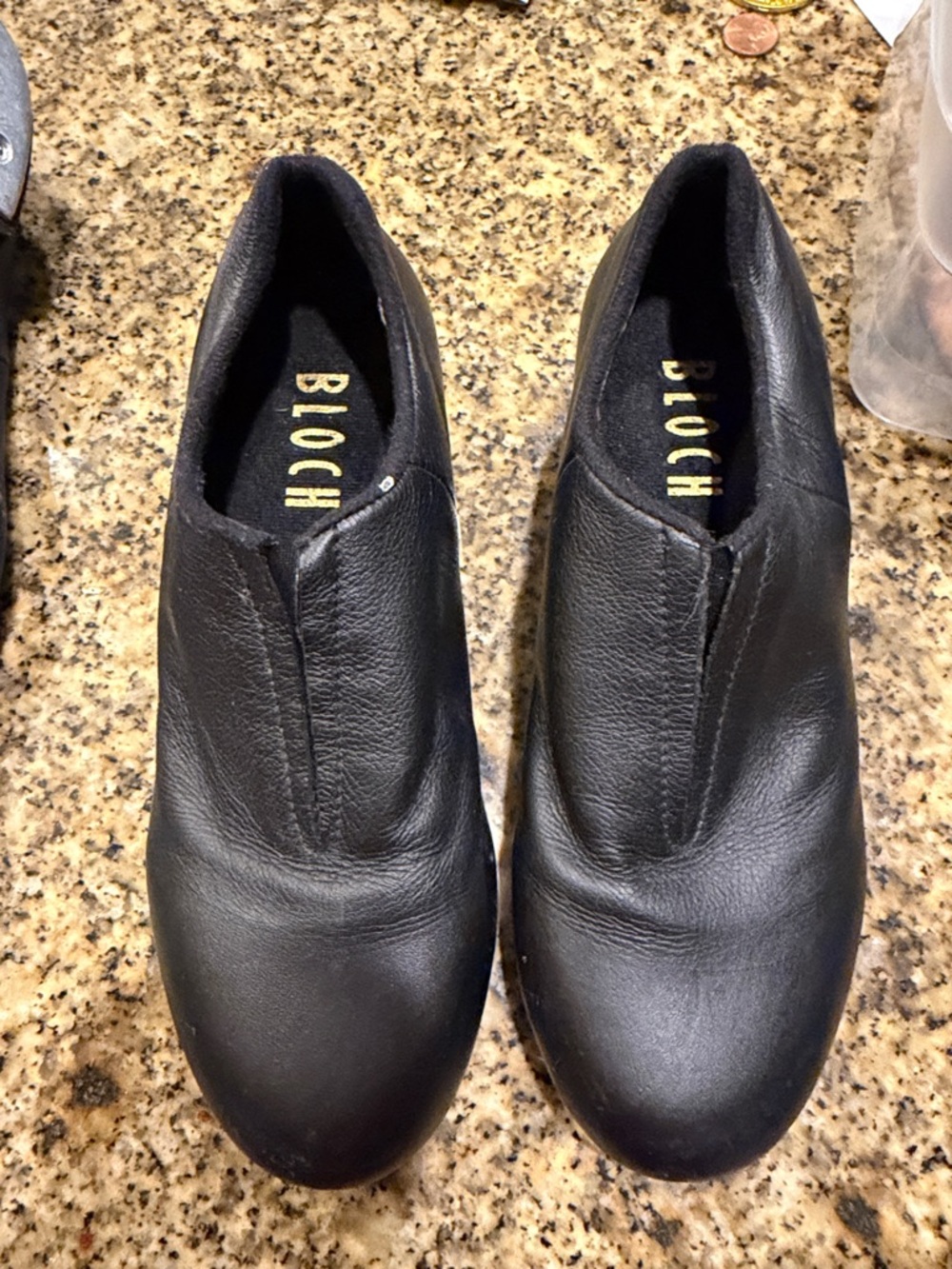 Bloch Black Leather Slip-On tap Shoes